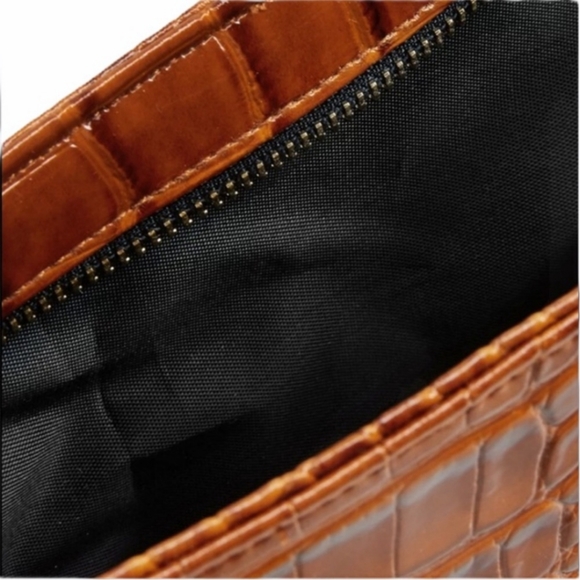 Brown croc embossed baguette - Picture 6 of 8